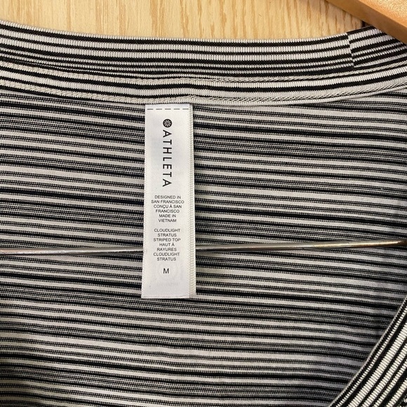 Athleta V-Neck Long Sleeve Stripe Top - Picture 5 of 6